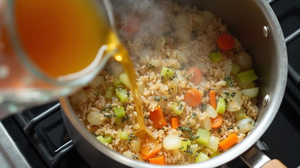 add broth simmer gently