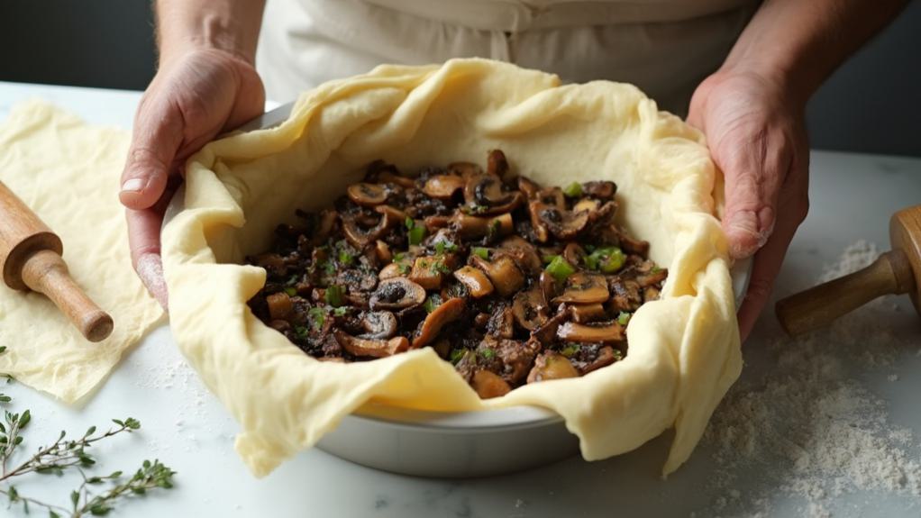 assemble pie using pastry