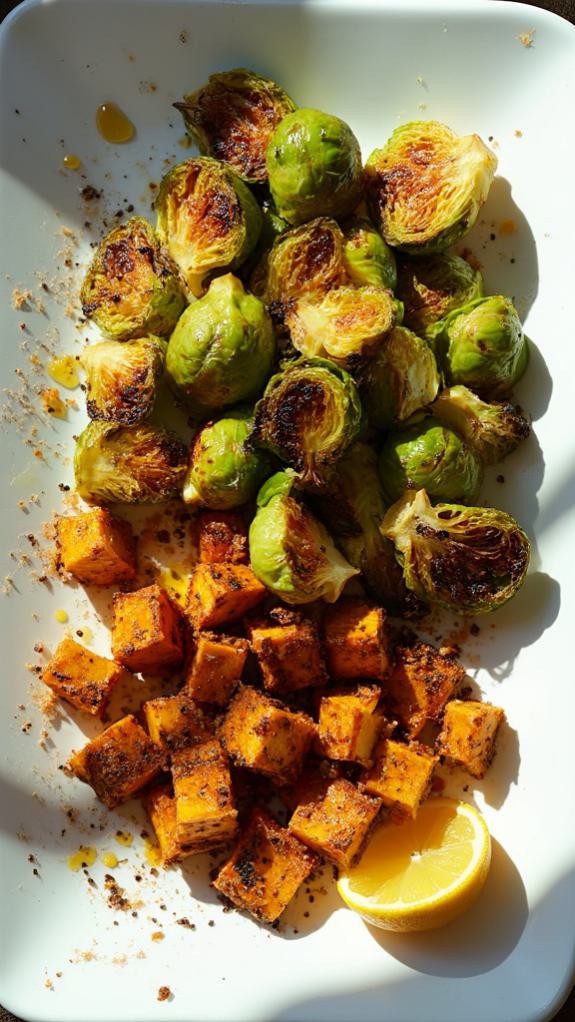 Roasted Brussels Sprouts and Tempeh