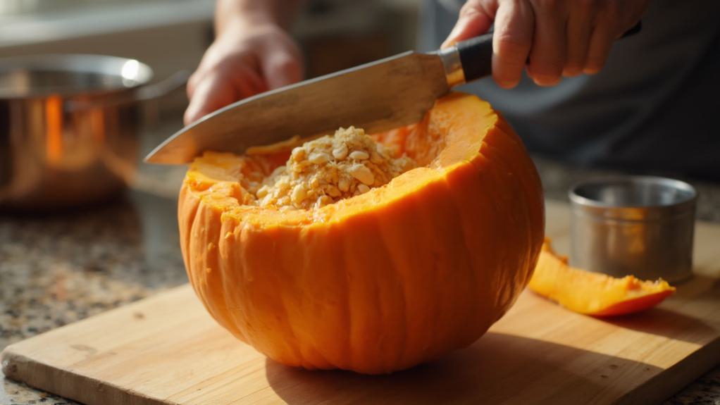 carefully prepare fresh pumpkin