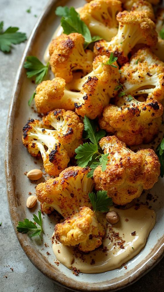 Roasted Cauliflower With Tahini Sauce