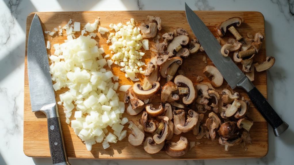 chop vegetables into pieces