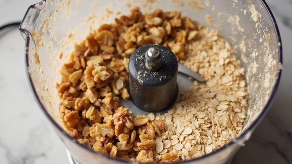 chop walnuts and oats