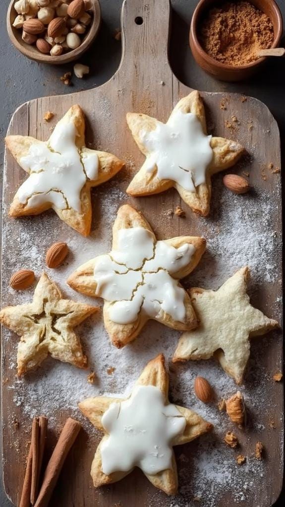 cinnamon flavored star shaped cookies