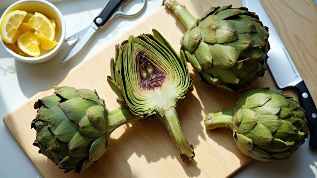 clean and trim artichokes