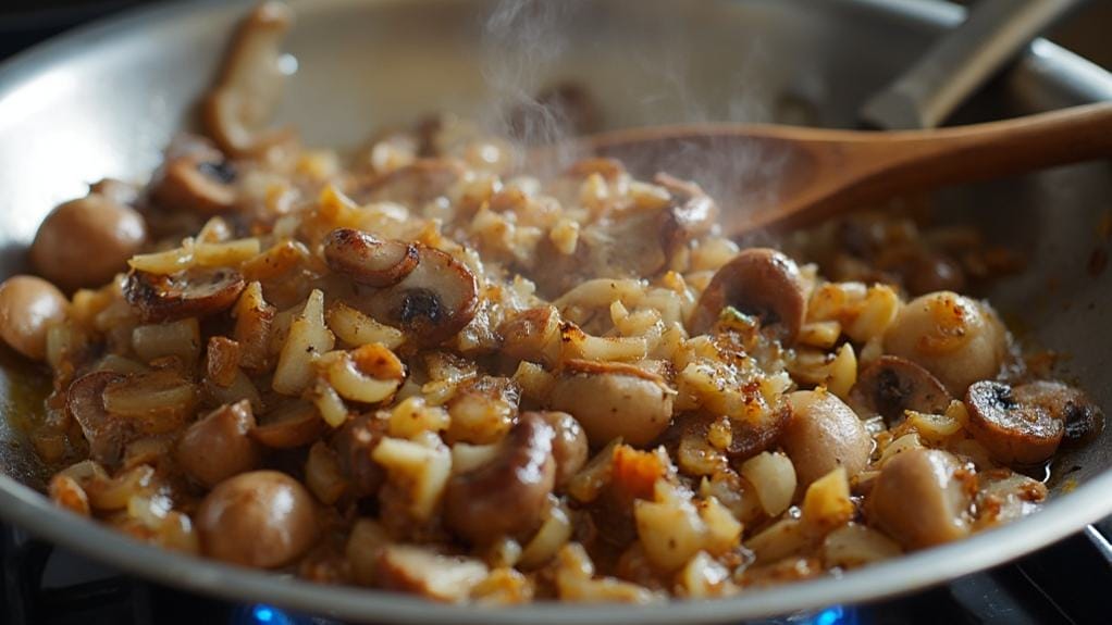 cook mushrooms until combined