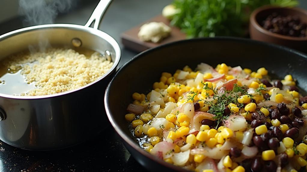 cook quinoa with vegetables