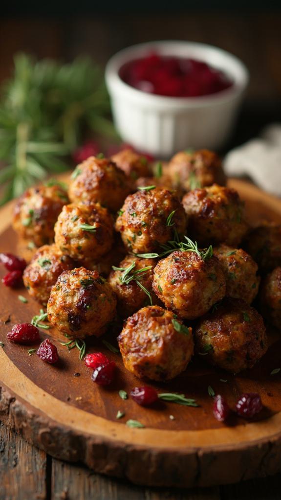 cranberry rosemary vegan meatballs