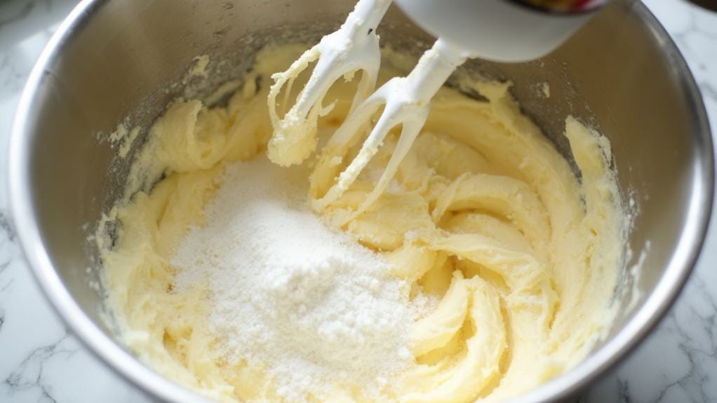 cream butter and sugar