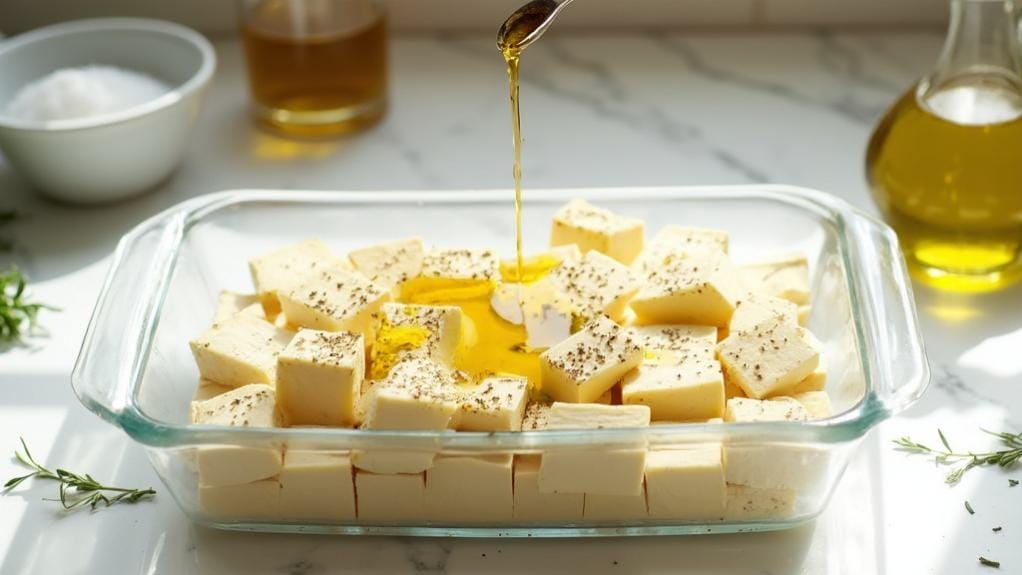 cut and marinate tofu