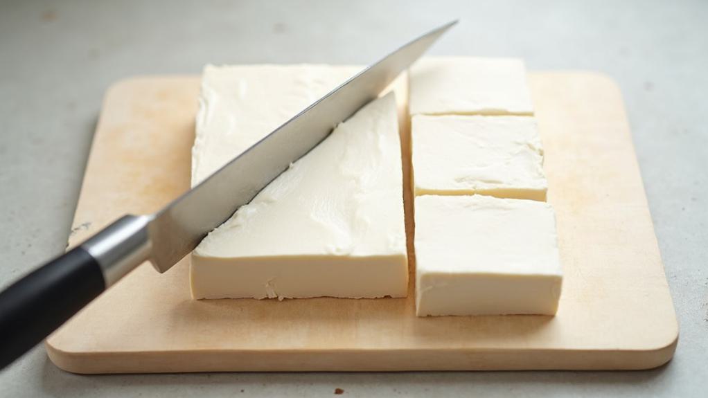 cut tofu into cubes