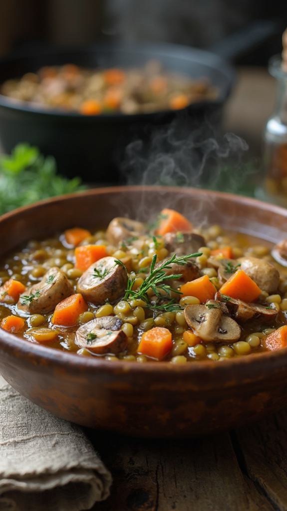 Vegan Mushroom and Lentil Stew