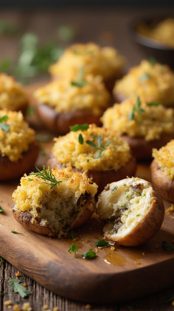 herbed vegan stuffed mushrooms