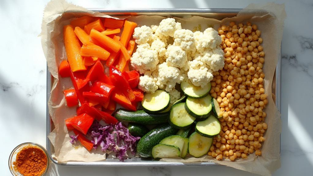 preheat oven prepare vegetables