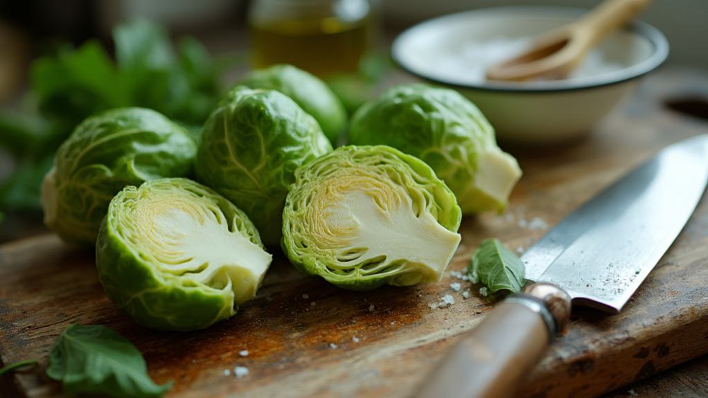 prepare brussels sprouts carefully