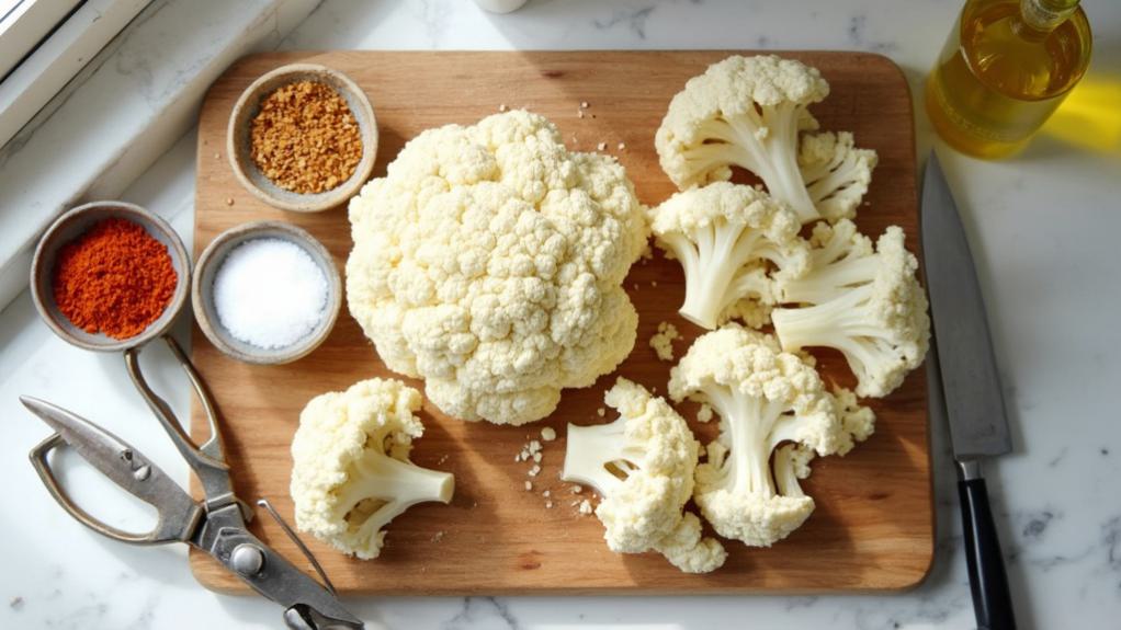 prepare cauliflower and spices