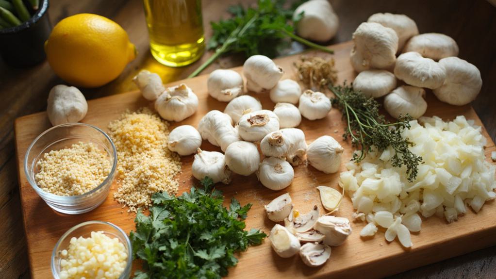 prepare mushrooms and seasonings