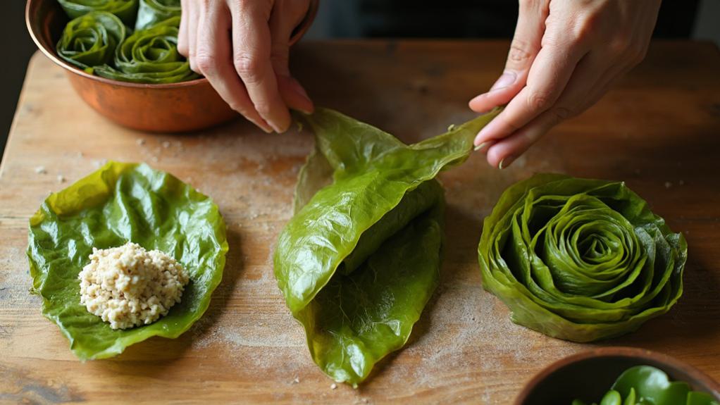 roll and layer dolmas