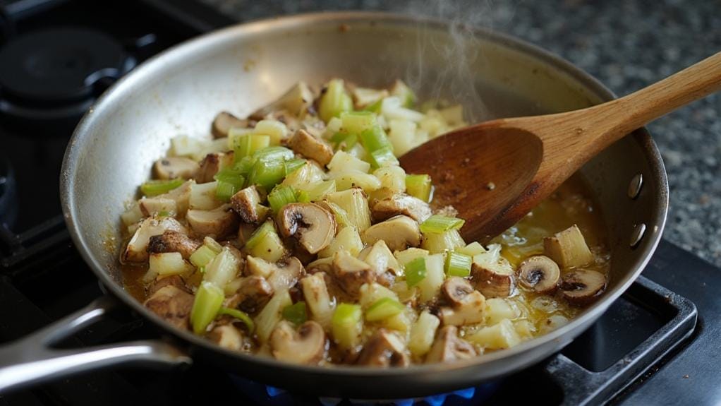 saut vegetables until tender