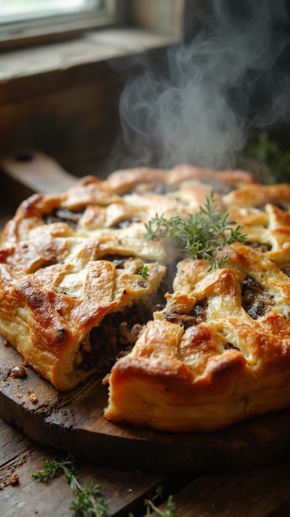 savory mushroom leek pie