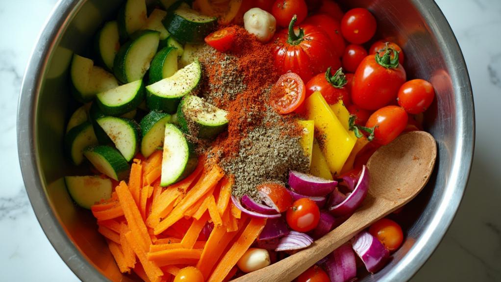 season vegetables with spices