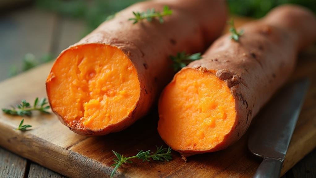 slice open baked potatoes