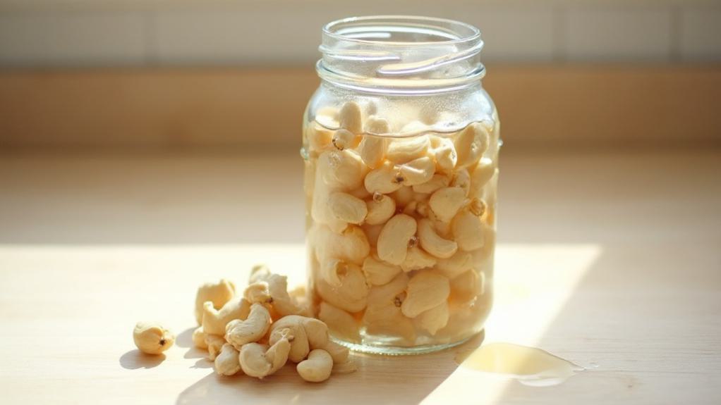 soak cashews overnight gently