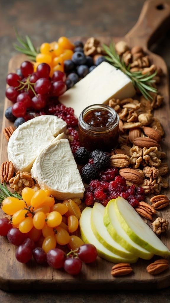 Vegan Cheese Platter With Nuts and Dried Fruits