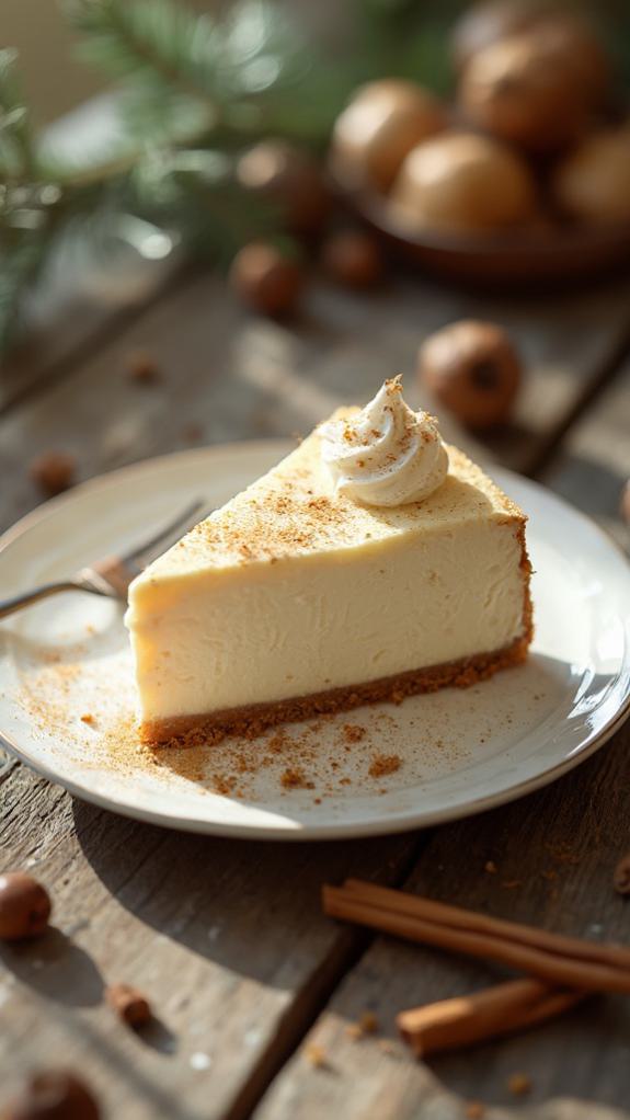 vegan cheesecake with eggnog