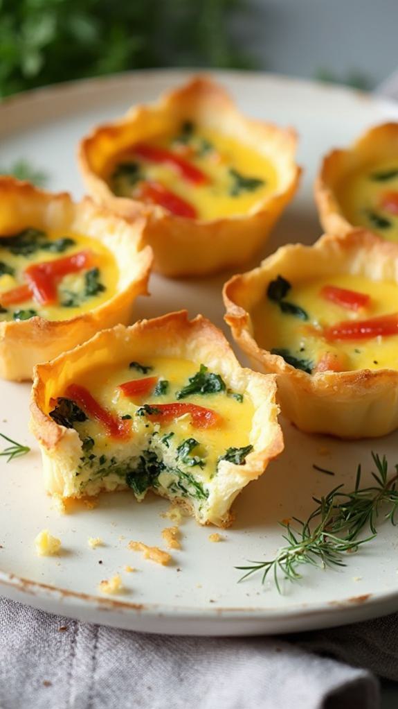 vegan quiches in phyllo