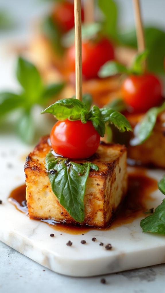 Vegan Caprese Skewers With Balsamic Glaze