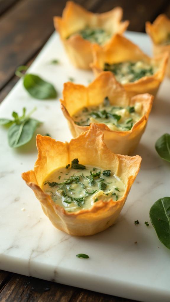 Mini Vegan Spinach and Artichoke Cups