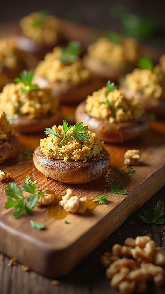 Vegan Stuffed Mushroom Caps