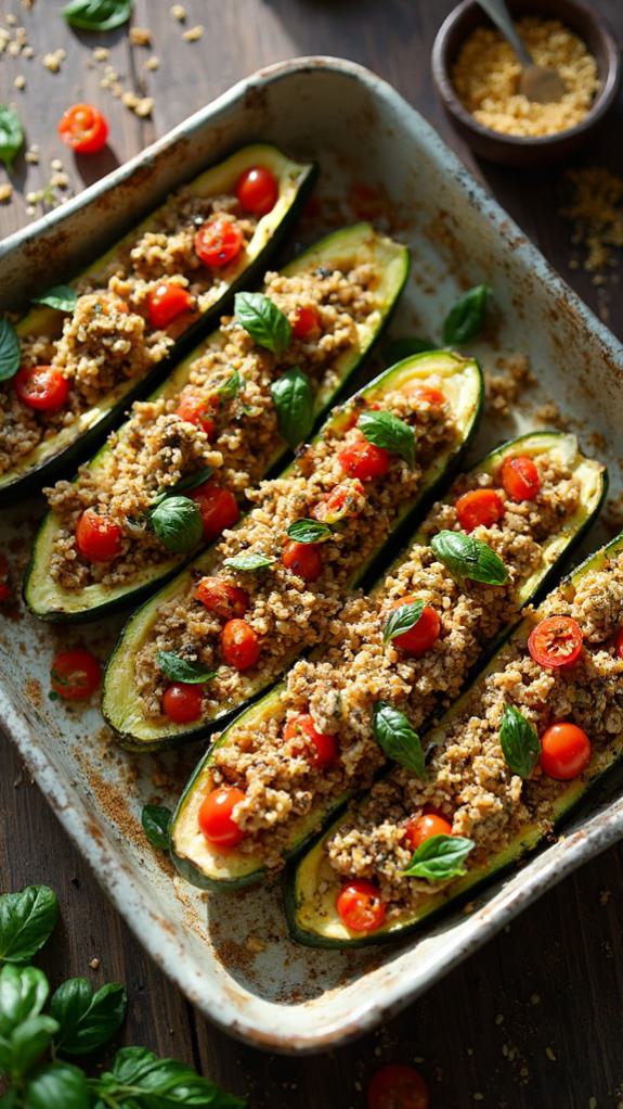 Vegan Stuffed Zucchini Boats