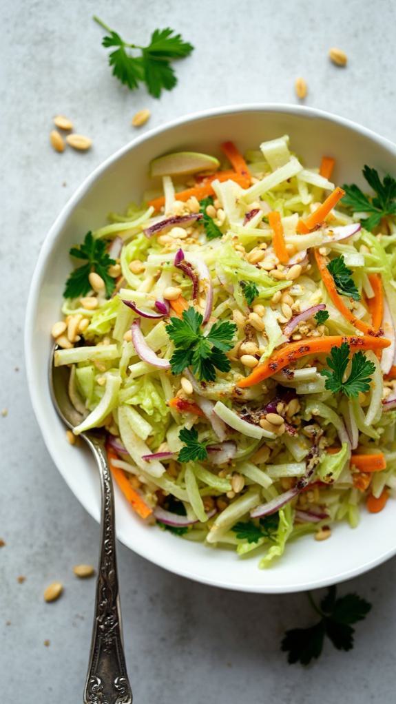 Crunchy Cabbage & Apple Slaw With Maple-Dijon Vinaigrette