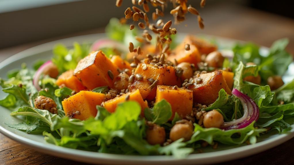 garnish dish with seeds