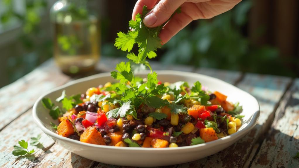 garnish using fresh herbs