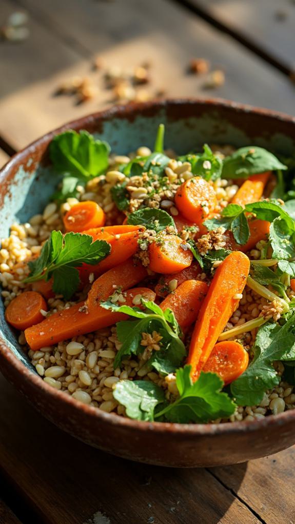 Roasted Carrot & Farro Salad With Cumin-Spiced Dressing