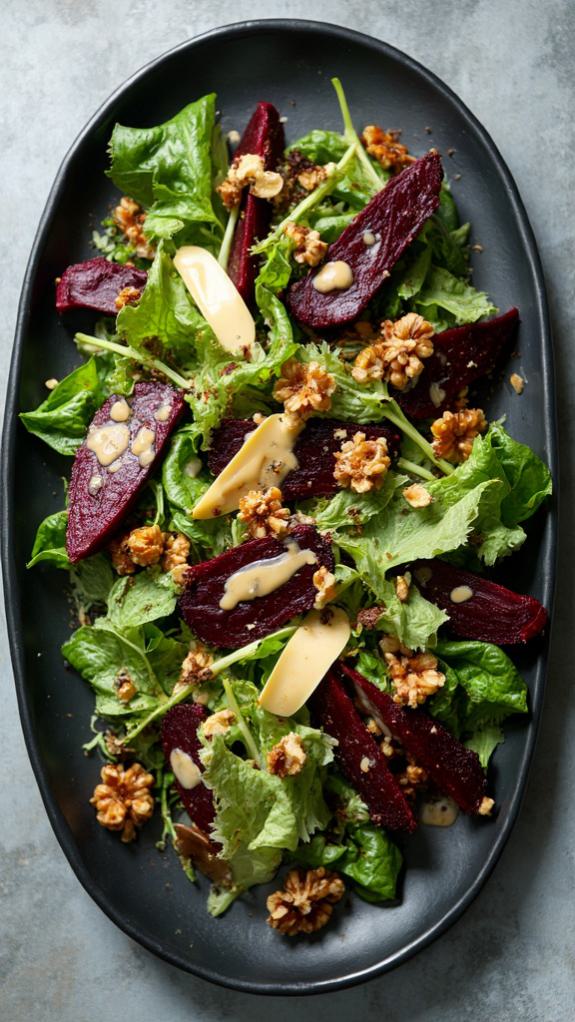 Hearty Beet & Walnut Salad With Tangy Cashew Dressing