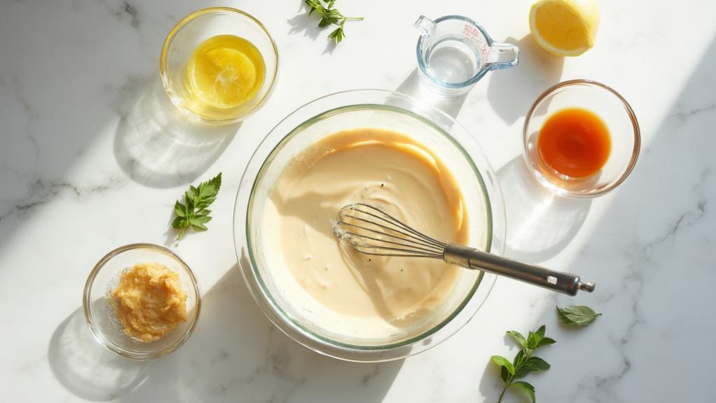 prepare tahini dressing mixture