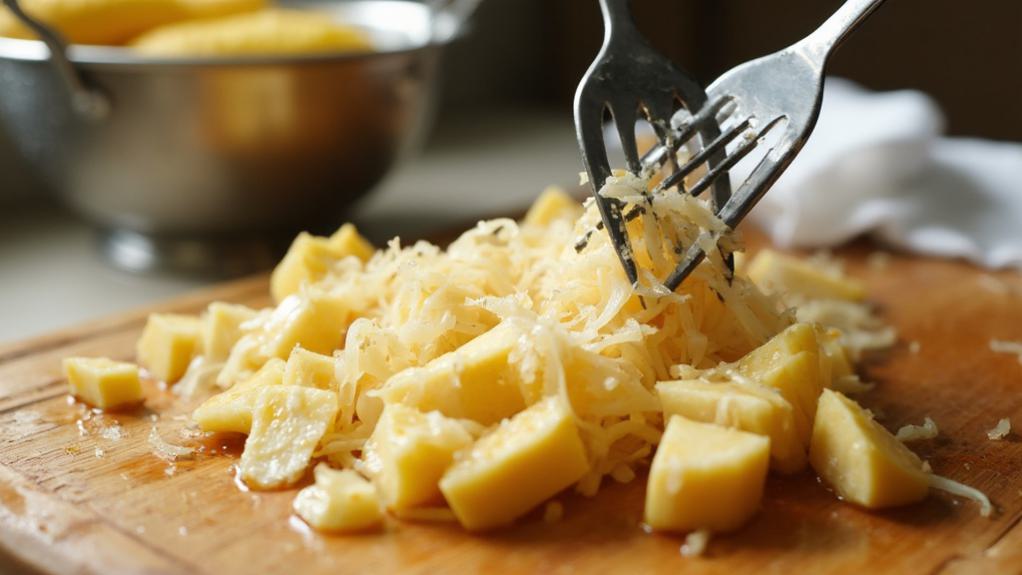 shred drained jackfruit pieces