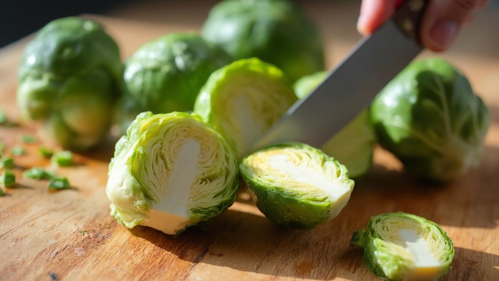 trim and cut sprouts