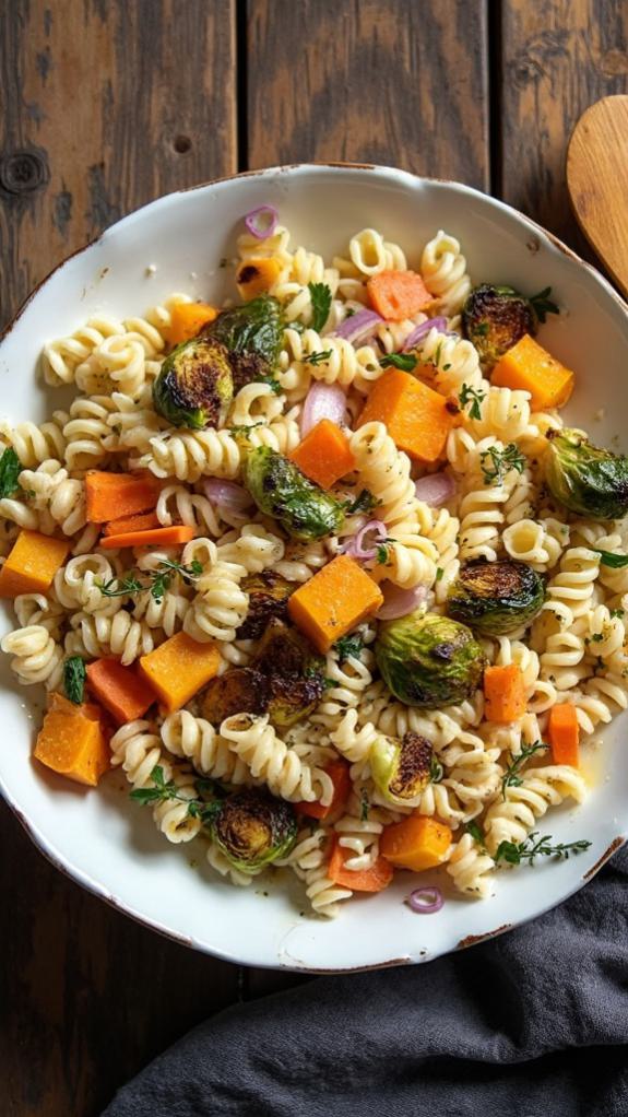 Creamy Vegan Pasta Salad With Roasted Winter Vegetables